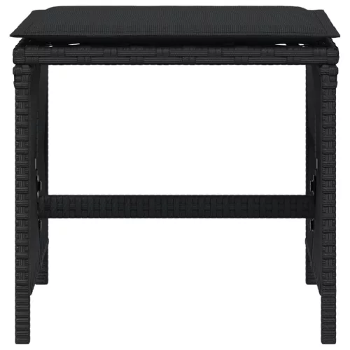  4 db fekete polyrattan kerti szék párnával 41 x 41 x 36 cm