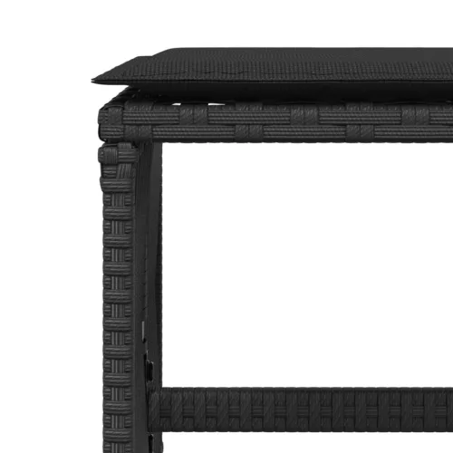  4 db fekete polyrattan kerti szék párnával 41 x 41 x 36 cm