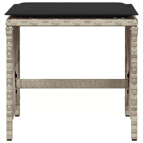  4db világosszürke polyrattan kerti szék párnával 41 x 41 x 36cm