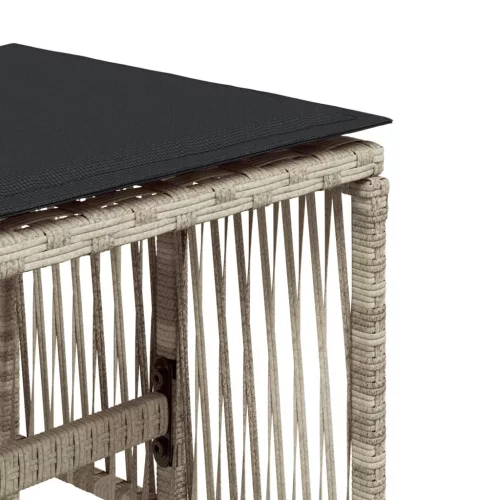  4db világosszürke polyrattan kerti szék párnával 41 x 41 x 36cm