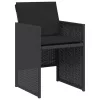  3 részes fekete polyrattan bisztrógarnitúra párnával
