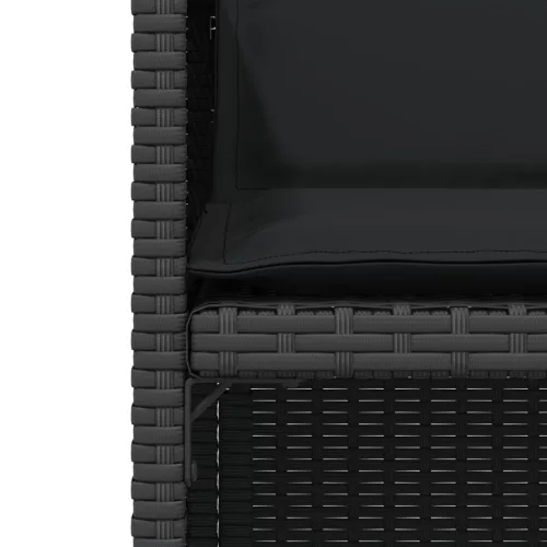 3 részes fekete polyrattan bisztrógarnitúra párnával