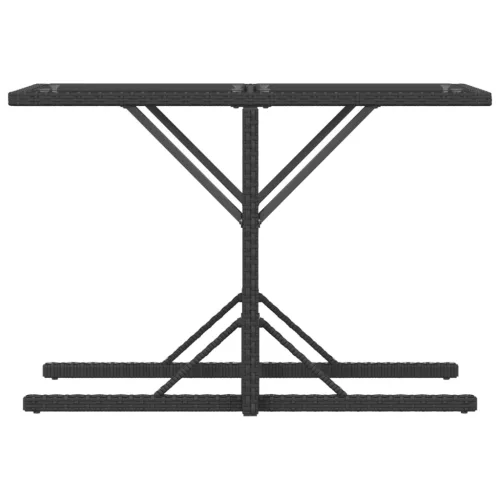  3 részes fekete polyrattan bisztrógarnitúra párnával