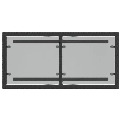  3 részes fekete polyrattan bisztrógarnitúra párnával