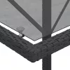  3 részes fekete polyrattan bisztrógarnitúra párnával