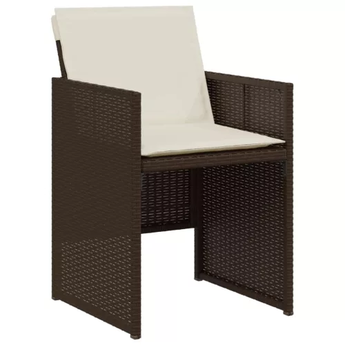  3 részes barna polyrattan bisztrógarnitúra párnákkal