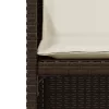  3 részes barna polyrattan bisztrógarnitúra párnákkal