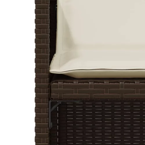  3 részes barna polyrattan bisztrógarnitúra párnákkal