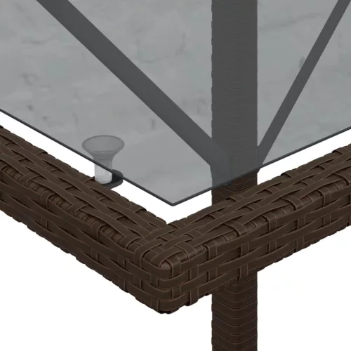  3 részes barna polyrattan bisztrógarnitúra párnákkal