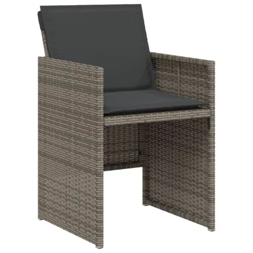  3 részes szürke polyrattan bisztrógarnitúra párnákkal