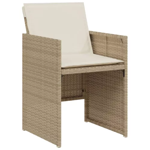  3 részes bézs polyrattan bisztrógarnitúra párnával