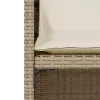  3 részes bézs polyrattan bisztrógarnitúra párnával