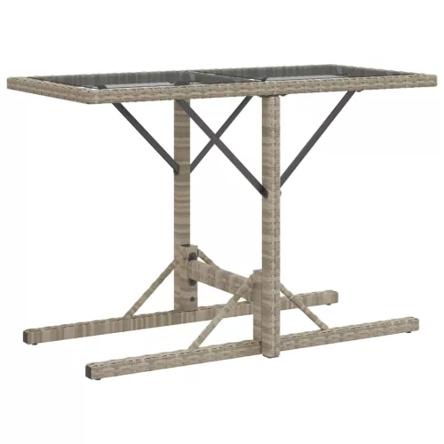  3 részes világosszürke polyrattan bisztrógarnitúra párnákkal
