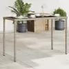  szürke polyrattan üveglapos kerti asztal 115x54x74 cm