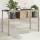 szürke polyrattan üveglapos kerti asztal 115x54x74 cm