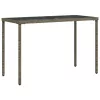  szürke polyrattan üveglapos kerti asztal 115x54x74 cm