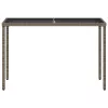  szürke polyrattan üveglapos kerti asztal 115x54x74 cm