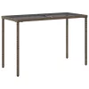  szürke polyrattan üveglapos kerti asztal 115x54x74 cm