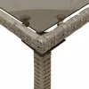  szürke polyrattan üveglapos kerti asztal 115x54x74 cm