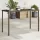  barna polyrattan üveglapos kerti asztal 115x54x74 cm
