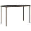  barna polyrattan üveglapos kerti asztal 115x54x74 cm