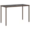  barna polyrattan üveglapos kerti asztal 115x54x74 cm