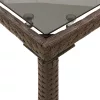  barna polyrattan üveglapos kerti asztal 115x54x74 cm