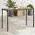  fekete polyrattan akácfa lapos kerti asztal 115x54x74 cm