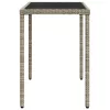  szürke polyrattan üveglapos kerti asztal 115x54x74 cm