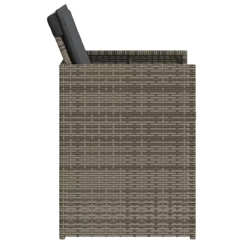  5 részes szürke polyrattan kerti étkezőgarnitúra párnával
