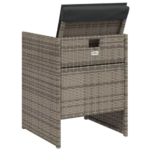  5 részes szürke polyrattan kerti étkezőgarnitúra párnával