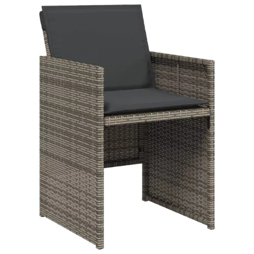  5 részes szürke polyrattan kerti étkezőgarnitúra párnával