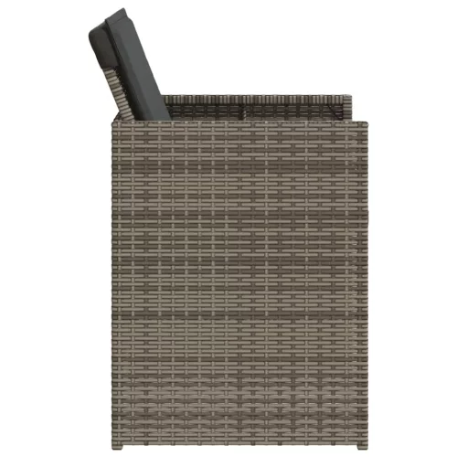  5 részes szürke polyrattan kerti étkezőgarnitúra párnával