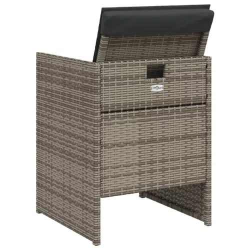  5 részes szürke polyrattan kerti étkezőgarnitúra párnával