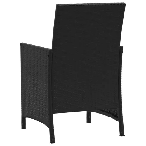  3 részes fekete polyrattan bisztrógarnitúra párnával