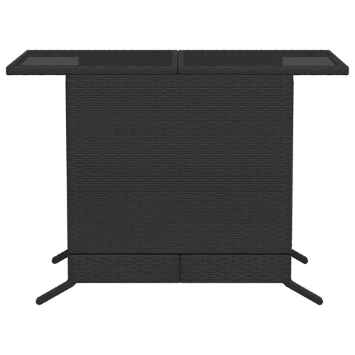  3 részes fekete polyrattan bisztrógarnitúra párnával