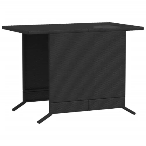  3 részes fekete polyrattan bisztrógarnitúra párnával