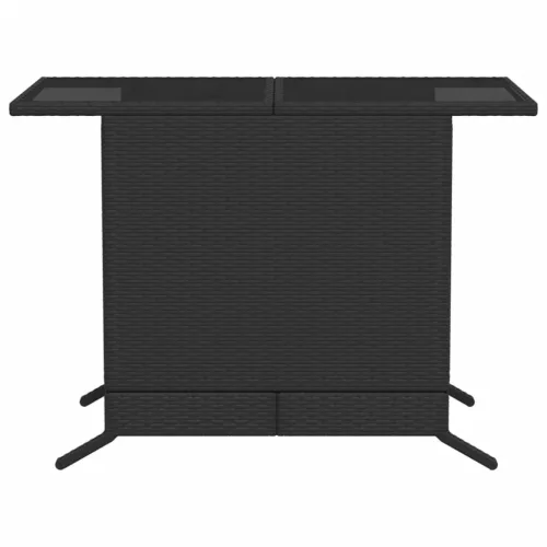  3 részes fekete polyrattan bisztrógarnitúra párnával
