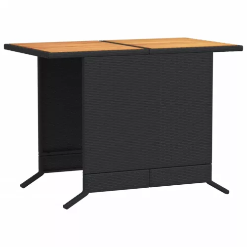  3 részes fekete polyrattan bisztrógarnitúra párnával