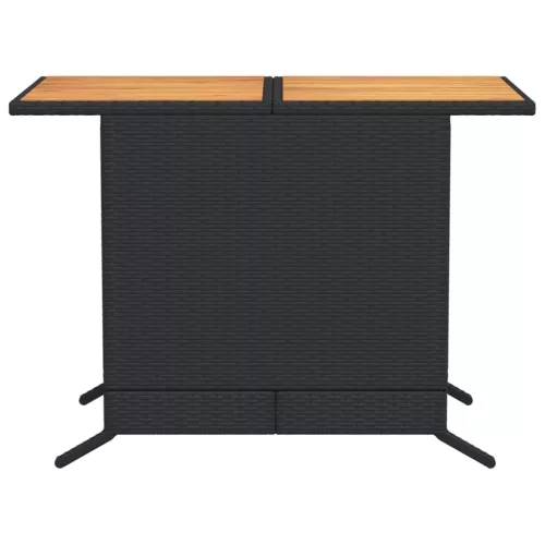  3 részes fekete polyrattan bisztrógarnitúra párnával