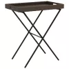  barna összecsukható polyrattan tálcaasztal 65 x 40 x 75 cm