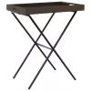  barna összecsukható polyrattan tálcaasztal 65 x 40 x 75 cm