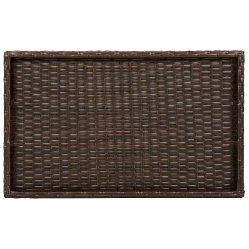  barna összecsukható polyrattan tálcaasztal 65 x 40 x 75 cm