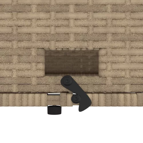  2 személyes bézs polyrattan kerti kanapé párnával