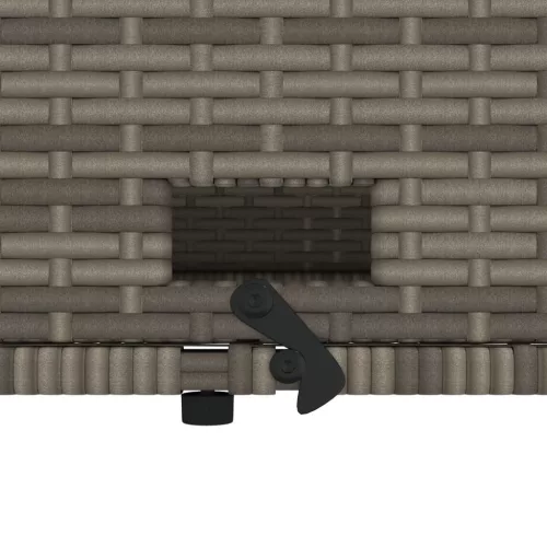  2 személyes szürke polyrattan/akácfa kerti kanapé párnával