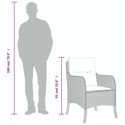  2 db vegyes bézs polyrattan kerti szék párnával