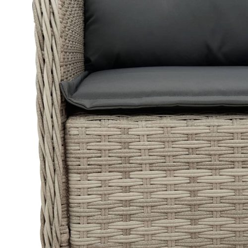  2 db világosszürke polyrattan kerti szék párnával