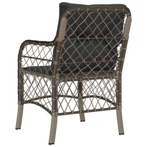  2 db szürke polyrattan kerti szék párnával