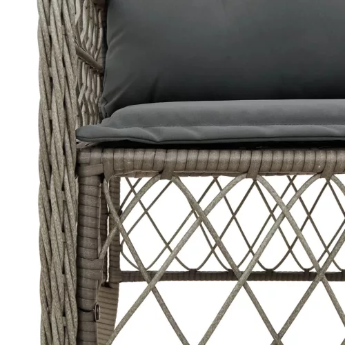  2 db szürke polyrattan kerti szék párnával