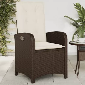  barna polyrattan dönthető kerti szék párnákkal